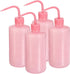 PATIKIL 500ml Wash Bottle, 4pcs Plastic Squeeze Narrow Mouth Bottle for Lab Cleaning, Pink