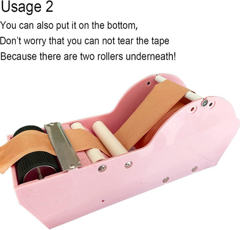 Water Activated Paper Tape Dispenser, Pink Gummed Tape Dispenser for Sealing Office Supplies Arts Crafts