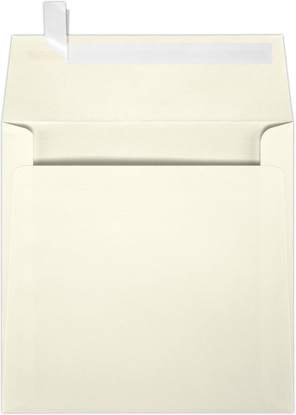 LUXPaper Square Invitation Envelopes | 6" x 6" | Natural Linen | Peel & Press | 80lb. Text | 50 Qty