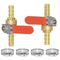 Joywayus 3/8" Ball Valve Brass Barb x Barb Fitting, 2 Way Union Shut Off Valve Fitting, Pack of 2