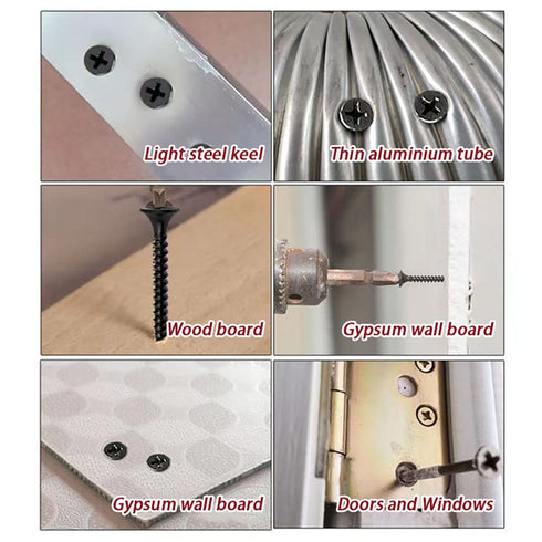 M3/M4/M5/M6 Flat Head Self Tapping Wood Screws Assortment Kit, 260Pcs Stainless Steel