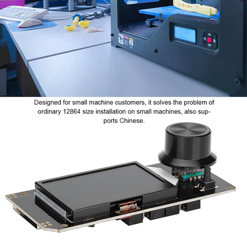 lvifloae Mini12864 3D 3 MKS LCD Display for Printers RGB Screen with Front SD Slot and Encoder, Compact DIY Control