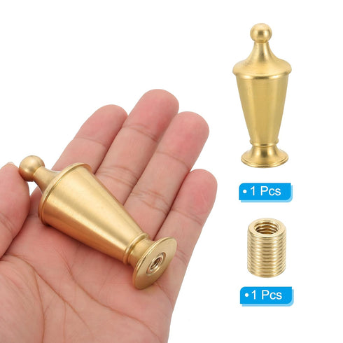 PATIKIL 29.5 72mm 1 Set x Lamp Finials Caps Knob, Solid Brass Lamp Shade Top Decoration Screw Cap Nuts with Brass