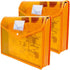 TIENO 2pcs Legal Envelopes, Plastic Expandable Folder with Pockets, Snap Closure File Wallet, Business Organizer, Orange
