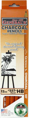 General 11000734 Charcoal Pencils, Black, HB, 12 Pieces