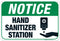 Hand Sanitizer Station Sign, 12x18 Inches, 55 mil Thick HDPS (high Density