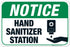 Hand Sanitizer Station Sign, 12x18 Inches, 55 mil Thick HDPS (high Density