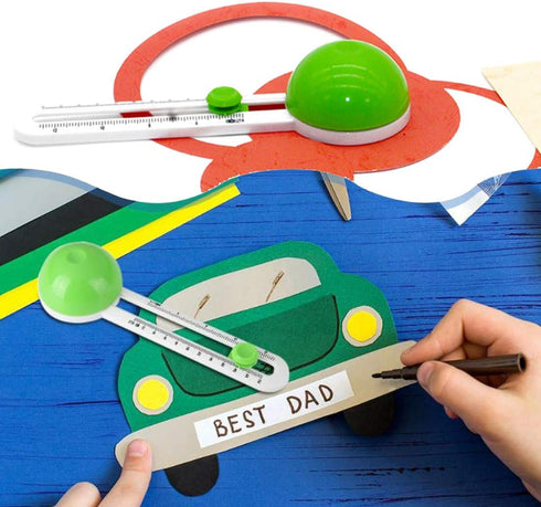Circle Cutter Paper Trimmer Scrapbooking Tool, Rotary Cutter for Cardstocks (Includes 3 Blades) (Green)