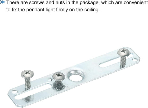 MECCANIXITY Light Fixture Crossbar Kit, 100x20mm Mounting Bracket for Ceiling Light, Silver Tone 3 Set