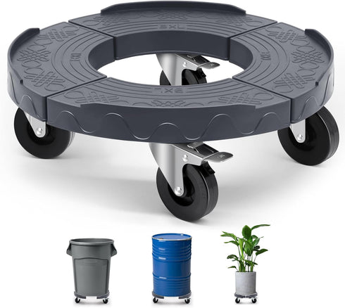 Nefish Upgraded 15-19 Inch Trash Can Dolly Wheels, Adjustable Round Barrel Dollies
