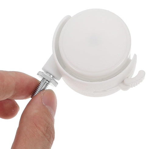 HOODANCOS 4pcs 1.5-inch Small Swivel Caster Wheels with Brake, White Plastic Furniture Replacement Cart Casters