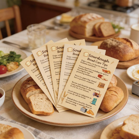 Remerabel (100 Sourdough Bread Care Instruction Cards Flavor Keeping Your Sourdough Fresh How to Carry and Cut Your