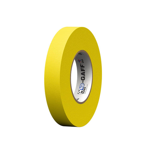 ProTapes Pro Gaff Premium Matte Cloth Gaffer's Tape, 1" Width, 55 yds Length, 11 mils Thick, Yellow (Pack of 1)