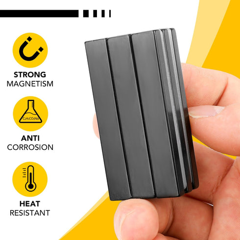 DIYMAG 12 Pack Waterproof Neodymium Bar Magnets with Epoxy Coating | Powerful Rare Earth Magnets, 60 x 10 x 3mm