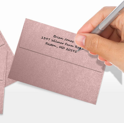LUXPaper 4Bar A1 Invitation Envelopes | 3 5/8" x 5 1/8" | Peel & Press | Misty Rose Metallic | 50 Qty