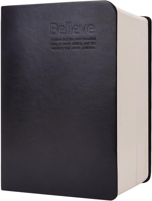SAYEEC Thick Leather Writing Journal, 720 Pages, Lined Paper, B6 Hardcover, Black Soft Cover, Vintage Diary