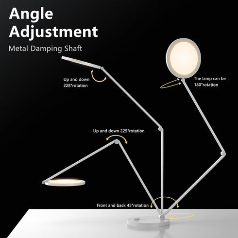 3 Dimming 14W 1200LM Desk Lamp for Home Office, Metal Swing Arm Desk Light, Mode Stepless Desktop Lamp, Computer Task