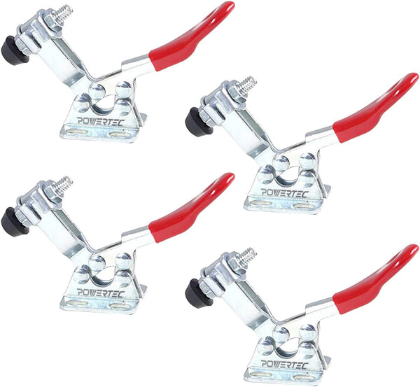 POWERTEC 4PK Toggle Clamp, 60 lbs Capacity, 201 Quick Release Horizontal Clamps for Woodworking Jigs