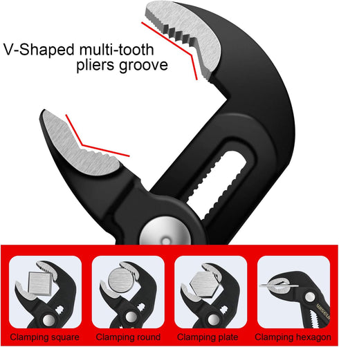 Groove Joint Pliers 7 Inch with Fast Adjustable Pliers V-Jaw Tongue and Groove Pliers Wrench for Water Pump,Home Repair,Plumbing,Gripping,Nuts,Bolts,Pipe,Fittings