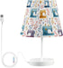 Krafig Colorful Sewing Machine Florals Table Lamp Nightstand Lamp with Linen Fabric Lamp