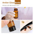 2 Dram Amber Glass Vials, 8ml Borosilicate Glass Sample Vials with 15-425 Black Screw Caps, Pack of 20