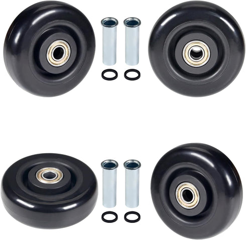 4" x 1.26" Push Cart Wheels PU Caster Wheel Workbech Wheels, Grocery