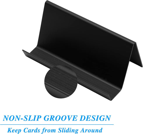 Business Card Holder for Desk, Modern Metal Display Stand, 2 Pack Black Business Card Organizer