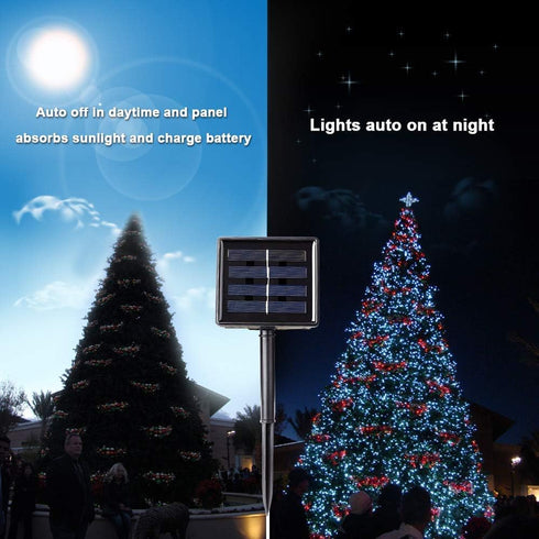 2 Packs 144ft 400 8 Toodour Solar Christmas Lights Outdoor, Total LED Solar String Lights with Mode, Outdoor Christmas