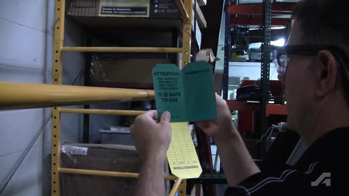 Accuform RP-Plastic Scaffold Status Tag, "Danger/Caution/Attention", 5.75" x 3.25" x 0.015", Black Green/Yellow/Red