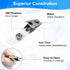 Metal Badge Clips, Double Hole ID Badge Clips with Clear PVC Straps, 400 Pack for Office Supplies