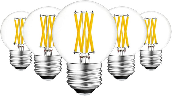 Greeogin G16.5 LED Light Bulbs Dimmable, 6W E26 Edison Bulbs,Warm White 2700K,600lm,6W Equal