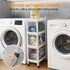 4 Moryimi Laundry Room Cart Between Washer and Dryer Storage, Expandable Slim Laundry Cart with Wheels, Tier Slim