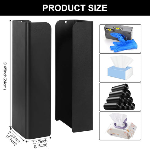 Dezzer Magnetic Glove Box Holder, Wall Mount Adjustable Metal Disposable Gloves Tissue Dispenser, Holds Boxes