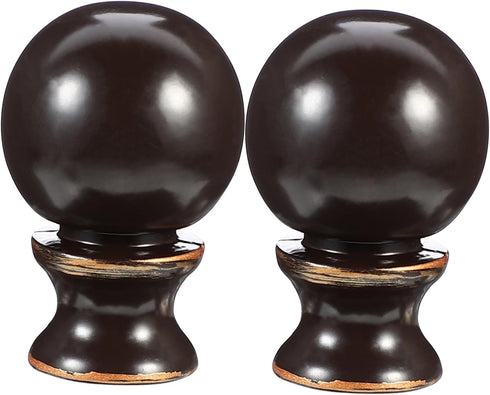 IWOWHERO Cow Horn Decorative Head Lamp Finial 2Pcs Unique Lamp Toppers for Table