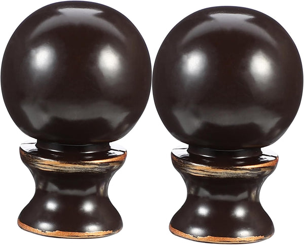 IWOWHERO Cow Horn Decorative Head Lamp Finial 2Pcs Unique Lamp Toppers for Table