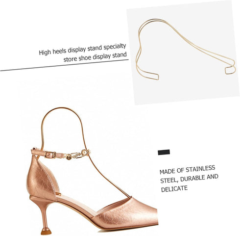 2pcs Luxshiny High Heel Shoe Display Rack Shoe Holder Elegant Store Display Stand Lightweight Portable Design No