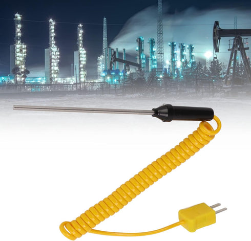 K Type Thermocouple, Temperature Probe Heat Resistant Steel Sensor with Insulated Handle