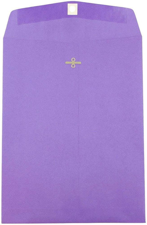 JAM PAPER 9 x 12 Colored Envelopes with Clasp Closure, Violet Purple Recycled, 25/Pack