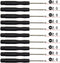 Fixinus 10 Pieces Slotted Mini Screwdrivers Set | 2.0mm Flat Head for Cell Phone, Tablet, and Small Electronics