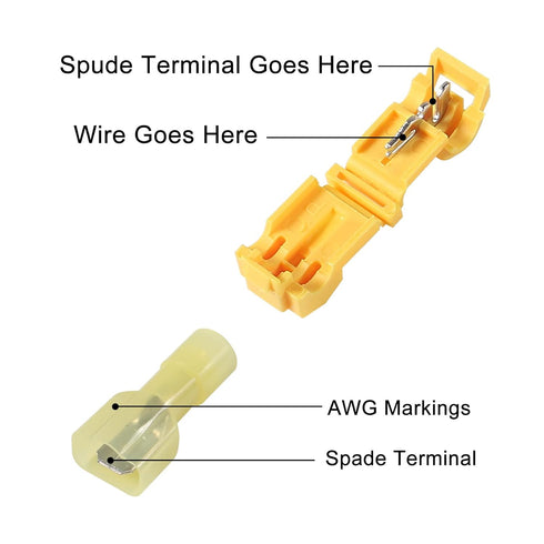 360Pcs T-Tap Wire Connectors, Self-Stripping Quick Splice Electrical Wire Terminals, Insulated Male Spade Kit
