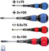 4PC. Set, 2204PBU VESSEL BALL GRIP Screwdriver Red/Blue