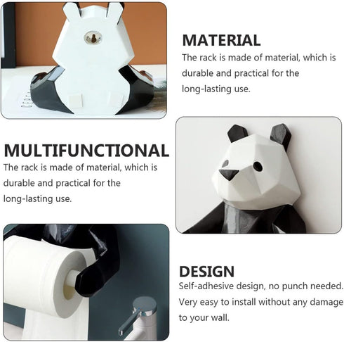 Stylish Panda Wall-Mounted Toilet Paper Holder for Your Bathroom