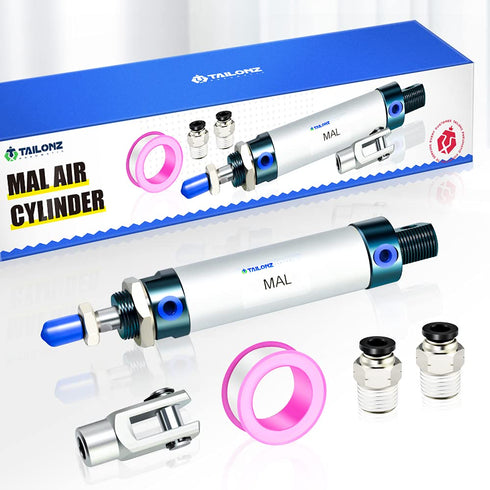 TAILONZ PNEUMATIC 25mm Bore 125mm Stroke Air Cylinder, Double Action with Y Connector and 2Pcs 6mm Fitting