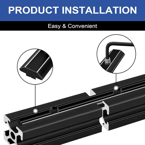 24pcs Seekliny 3030 Straight Connector Corner Bracket Joint Plate, 3030 Hardware T-Slotted Accessories with Screws,