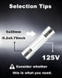 50 5 20 mm (0.2 0.79 125 (2A 3A 5A 8A 10A) Riseuvo PCS Fast-Acting Glass Fuses - x x in), V Quick-Blow Assortment Kit