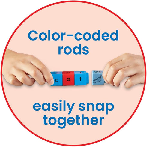 hand2mind Reading Rods Alphabet & Phonemic Awareness, Word Building Activities, Letter Blocks, CVC Words