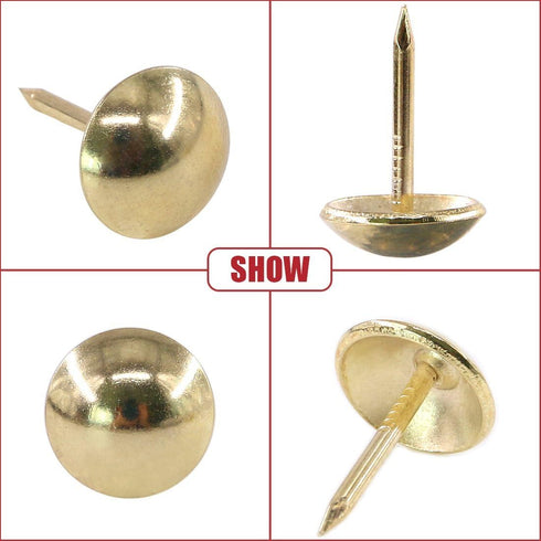 Hilitchi 200-Pieces 7/16''(11mm) Antique Upholstery Nails Tacks - Furniture Tacks, Upholstery Tacks, Thumb Tack Push