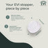 EVI Door Stop - White Stainless Steel Door Stop with Adhesive and Screw Fastening, Protective Rubber