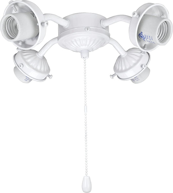 Aspen Creative 22003-21, Four-Light Ceiling Fan Fitter Light Kit with Pull Chain,