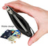 HASFINE ID Badge Holder with PU Leather Zipper Pocket & Lanyard, 2 Sided 5 Card Slots, Detachable Keychain Lanyard